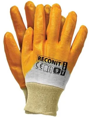 Productafbeelding van Nitrilhandschoenen met manchetten, geel, RECONIT-Y 10, NITROS - 12.0 paar - Rek 4410