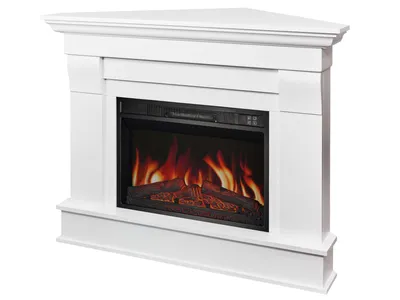 Zdjęcie produktu dla ArtiFlame Kominek elektryczny Albion Corner AF23S Elektryczny kominek narożny z ogrzewaniem 1800W Realistyczny efekt płomienia 3D Oświetlenie LED Pilot zdalnego sterowania Biały