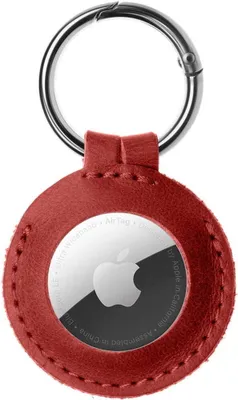 Zdjęcie produktu dla Stałe etui z prawdziwej skóry dla Apple AirTag, czerwone