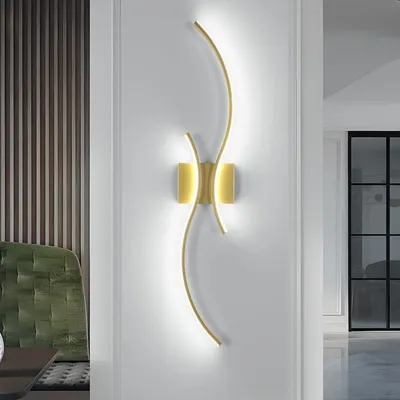 Produktbild von Comely LED Wandleuchte Innen, 27W Lange Wandlampe Gold 80CM, 6500K