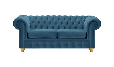 Produktbild von SLF24 - Zweisitzer-Sofa Chesterfield Max - blau - Velluto 11