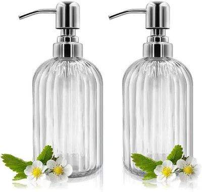 Zdjęcie produktu dla Przezroczysty dozownik mydła ze szkła, 400 ml