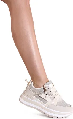 Topschuhe24 Damen Plateau Sneaker - Keilabsatz 4cm, Gepolstert