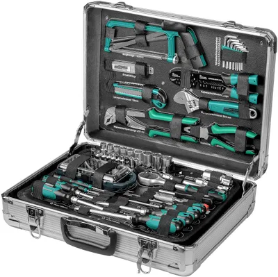 Produktbild von Brüder Mannesmann 124-tlg. Werkzeugsatz im Alukoffer M29072
