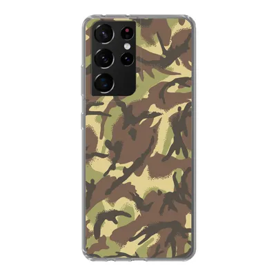 Produktbild von MuchoWow® Handyhülle Schutzhülle Hülle für Samsung Galaxy S21 Ultra Camouflage-Muster in natürlichen Farben Silikon Softcase Handy Hülle - Mobiltelefon