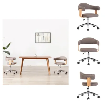 Produktbild von vidaXL Esszimmerstuhl Drehbar Taupe Bugholz und Stoff -  Esszimmerstühle
