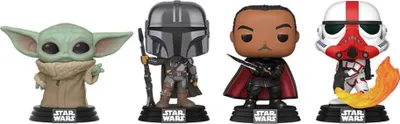 Immagine prodotto di Star Wars Mandalorian Funko POP! Set di 4 figure da collezione in PVC - Grogu, Mandaloriano, Gideon e Stormtrooper