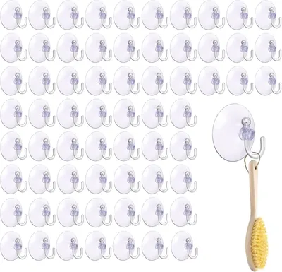 Imagen del producto de Ganchos autoadhesivos, 66 unidades, 40 mm, reutilizables, para ventanas y vidrio