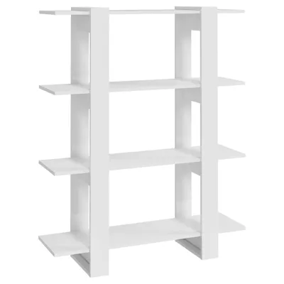 Produktbild von vidaXL Bücherregal/Raumteiler Hochglanz-Weiß 100x30x123,5 cm