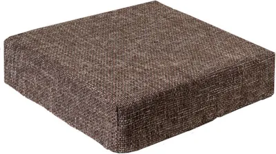 A square cushion with a textured bronze/brown fabric cover, shown from a slightly elevated side angle on a white background.