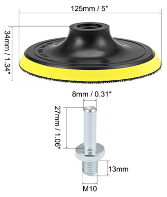 Produktbild von 5" Klett Schleifteller Schleifen Polierteller M10 Bohreradapter fš¹r Exzenterschleifer Polierpuffer
