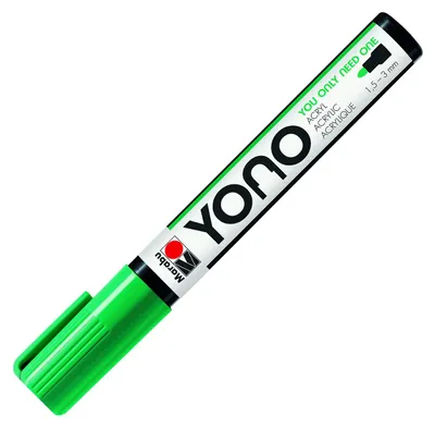 Zdjęcie produktu dla Marabu Acrylmarker YONO 1.5 - 3 mm, Zielony, Wielobarwny, 1 kol., 1,5 mm, 3 mm, Płótno, Tkanina, Szkło, Metal, Plastik, Kamień, Drewno