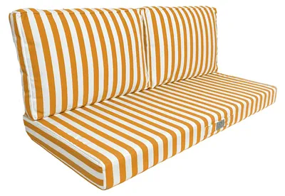 Image de Coussins pour salon de jardin déhoussable 120x60cm - Rayure Jaunes