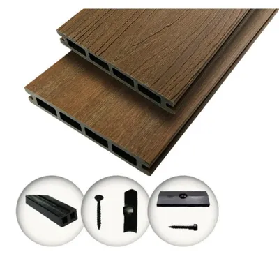 Produktbild von WPC Terrassendielen Komplettset 5 m² Teak | coextrudiert mit Unterkonstruktion & Clipsystem, 25×140 mm, Wendediele splitterfrei | WoodoThassos