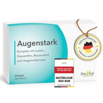 Produktbild von DocVital® Augenstark Vital Komplex, Lutein Zeaxanthin Kapseln hochdosiert