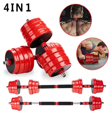 Immagine prodotto di Set di manubri 4in1 Manubri corti Bilancieri regolabili 40 kg Pesi Barre per manubri