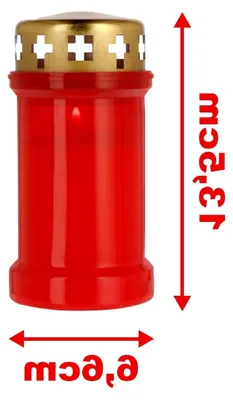 Produktbild von Traditionelles Grablicht für den Außenbereich – 80 Brennstunden – Rot – Set mit 48 Stück – Gedenklicht, Grabkerze, Gedenkkerze, Friedhofskerze, Trauerkerze, Friedhofslicht