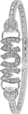 Image de Jonc à Charnière Femme Coeur Argent fin 925 avec Oxyde de Zirconium - 3mm, 14 Grammes; TRS21837