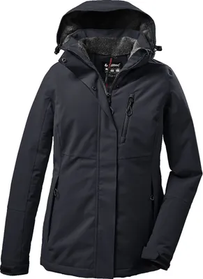 Produktbild von Killtec Softshelljacke Damen mit 10.000mm Wassersäule in Kurzgößen, Farbe:Dunkelnavy, Größe:24