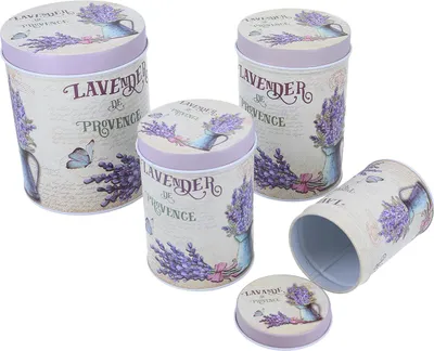 Produktbild von Set mit 4 Metalldosen - Lavendel