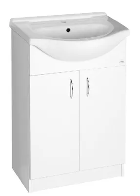 Image de Aqualine Simplex Eco - Armoire lavabo avec lavabo 567x835x307 mm, blanc mat SIME600