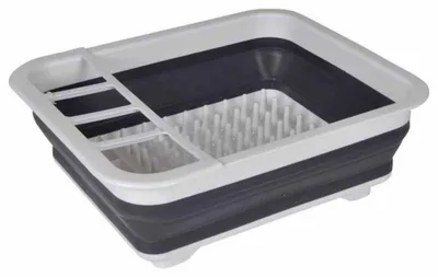 Image de Égouttoir à vaisselle rétractable - Blanc/Anthracite - L 36,5 x l 31.5 x H 13 cm