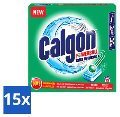 Produktbild von 15 x Calgon Wasmachinereiniger Tabletten - Kalkschutz - Vorteilspackung - 15 Stücke