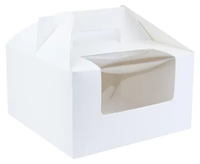 Geschenkbox-Tüte 16x16x9 cm, weiß, 12 Stück mit Sichtfenster