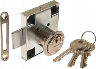 Produktbild von FEINZ | Einbauschloss ZMB1 - 23 mm - Schwarz - für Schrank und Schublade - inklusive Schlüssel und Schrauben