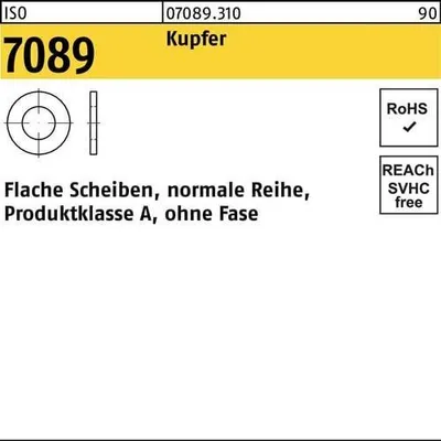 Produktbild von Unterlegscheibe ISO 7089 o.Fase 12 Kupfer