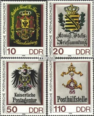 Produktbild von Briefmarken DDR 1990 Mi 3306-3309 (kompl.Ausg.) postfrisch Historische Posthausschilder (II)