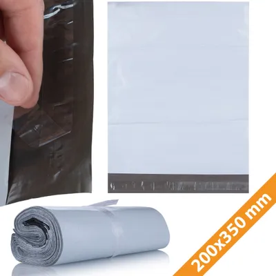 Produktbild von Rosfix Versandtaschen 200 x 350 mm – 100 Stück, Weiss, LDPE, Selbstklebend, Reissfest, Wasserdicht | Folienbeutel für Pakete