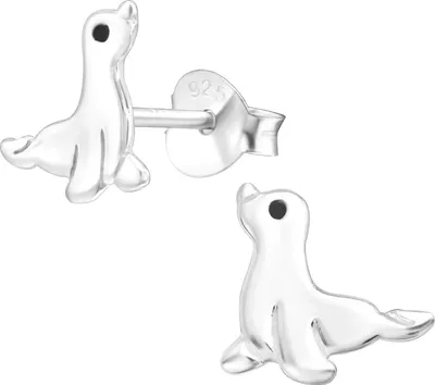 Produktbild von Kinder Ohrringe Ohrstecker 925 Sterling Silber mit Robbe