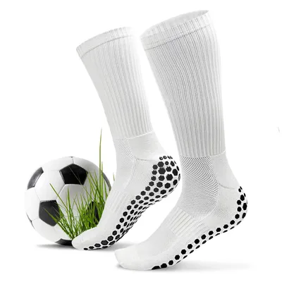 Produktbild von Fussball Grip Socken (weiß) - Fußballsocken als außergewöhnliche Geschenkidee