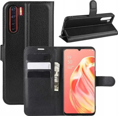 Zdjęcie produktu dla Etui z klapką pokrowiec do Oppo Reno 3 / A91 Czarny
