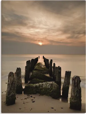 Produktbild von ARTland Leinwandbild Sonnenuntergang an der Ostsee Größe: 60x80 cm