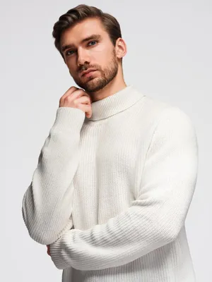 Zdjęcie produktu dla Sweter męski OMBRE OM-SWTN-0162 BIAŁY rozmiar: XL