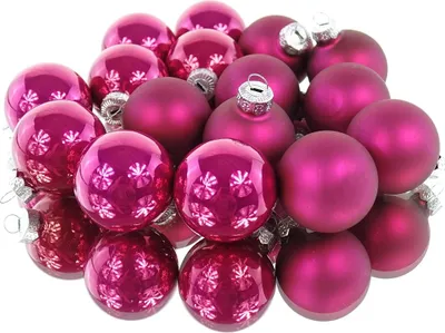 Produktbild von Christbaum-Mini-Kugeln Festive Pink Ø 3,5 cm aus Glas - 16er Set