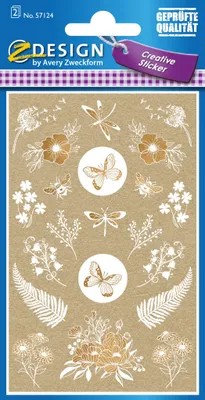 Produktbild von AVERY Zweckform ZDesign CREATIVE Geschenke-Sticker "FLORAL" 2 Blatt à 21 Etiketten