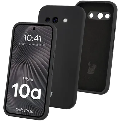 Produktbild von Silikon Handyhülle für Google Pixel 10a, Bizon Soft Case, Schwarz