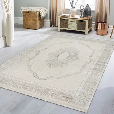 Obrázok produktu pre Moderný klasický koberec s jemným orientálnym vzorom sivý Veľkosť - 120 x 170 cm