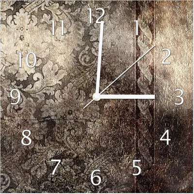 Produktbild von Wallario Design Wanduhr Schnörkelmuster in dunkelbraun aus Echtglas, Größe 30 x 30 cm