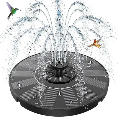 Produktbild von PolkaHome® Solarbrunnen für den Außenbereich, Upgrade Solar-Teichpumpe für den Außenbereich, mit 8 Düsen und 4 festen Rohren,