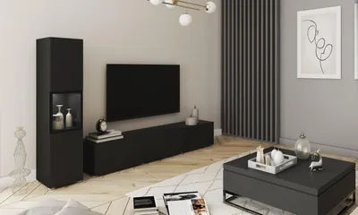 Obrázok produktu pre Obývacia stena Berlin I čierna – moderná TV skrinka do obývačky