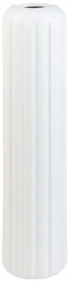 Image de VIVANNO Vase de sol en fibre de verre VERTA Colonne, blanc mat avec motif - 20x80 cm