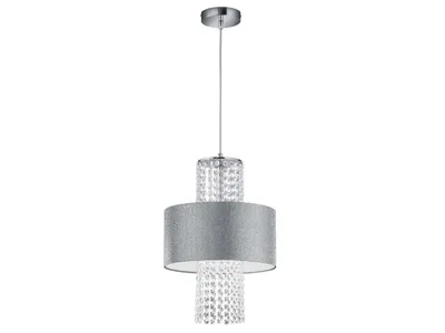 Produktbild von Reality Leuchten Pendelleuchte King R30481089, Schirm Silberfarbig, Behang Acryl