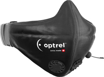 Image de ELMAG demi-masque bucco-nasal textile swiss air, noir (4160.500) pour système d'air frais Optrel swiss air
