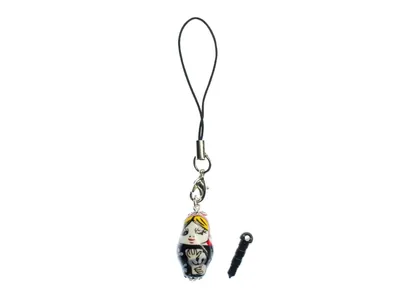 Produktbild von Babuschka Handyanhänger Miniblings Handyschmuck Matroschka Porzellan rot schwarz