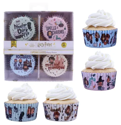 Productafbeelding van PME HPC201, Cupcake/muffin bakvormen, Rond, Geribbeld oppervlak, Blauw, Roze, Wit, Wit, 30 mm