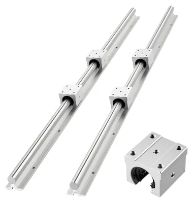 Immagine prodotto di Guide lineari VEVOR SBR25, confezione da 2 guide lineari da 1200 mm e 4 blocchi di scorrimento, albero completamente supportato, guida per macchine da taglio, molatrici, fresatrici, trapani ecc.